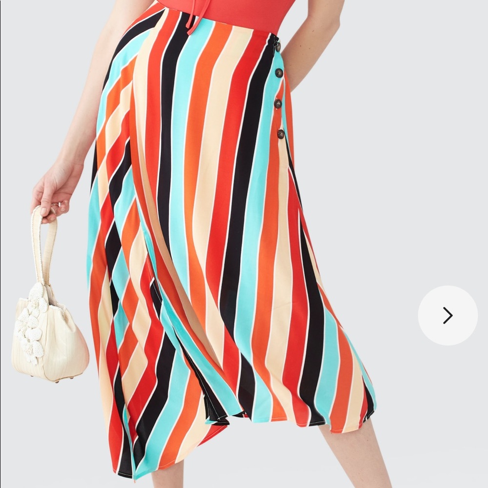 Astr the Label Monica Multi Colored Midi Skirt